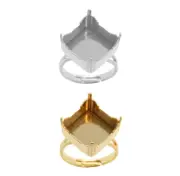 Brass Adjustable Ring Bases for 4499 Prismatic Square 14mm Fancy Crystals