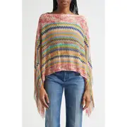 Missoni Metallic Zigzag Knit Poncho in Multi at Nordstrom One Size