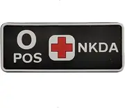 Ysmzzmsy 1 PCS Blood Type Patch PVC Morale Patch, Tactical, Military Patch Very Suitable for Your Tactical Military Equipment, Backpack, Hat, Vest(4x1.6 inch） (O+Black and White Night Light)