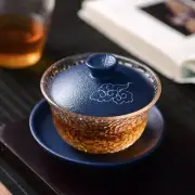 on sales glass bowl porcelain lid saucer ceramic gaiwan China tureen cloud carve