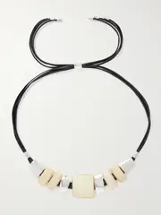 [Isabel Marant] Isabel Marant - Paradise Silver-tone, Leather And Resin Necklace - One size One size Silver