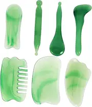 Jade Massage Tools Set 7pc Facial Muscle Scraper Face Massage Tools Set Scraping Plate Use