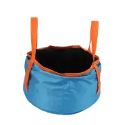 (Blue) Bucket With Handle Portable Folding Wash Basin CH