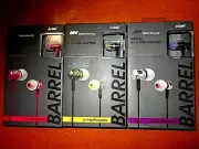 iWave BARREL EB5058 Earbuds In-Line Mic Metal Housing Colored-Core Silicone NEW