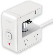 Desk Clamp Powerboard, 4 Outlets, 2 USB-A, 2 USB-C, 1.2M Cord, Surge Protector