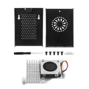 Aluminum Case with Pi 5 Active Cooler 4010 PWM Fan for Raspberry Pi 5 4GB/8GB