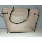 GUESS Melrose Ave Taupe Embossed Logo Tote Bag Handbag Purse Designer Fashion