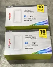 20-Pack Legrand Radiant 15 AMP Paddle Switch White Model #TM870WCP6 New