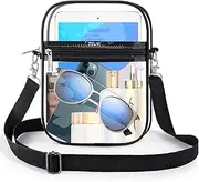Clear Bag for Stadium Events,Clear Crossbody Bag,Women Clear Purse Transparent Backpack Adjustable Shoulder Strap
