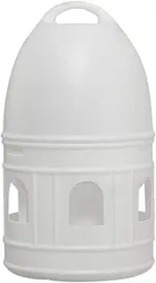 Fenteer Pigeon Water Dispenser Feeder 10L Water Bottle Water Pot Container Waterer with Handle Bird Water Drinker for Chicken Parrot Duck Parakeet, White