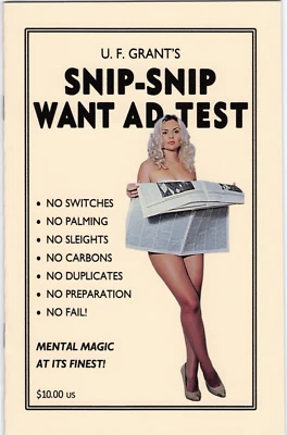U. F. Grant's Snip-Snip Want Ad Test - mental magic at its finest