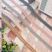 GlimmerWeave 15.3 Yards Metallic Gimp Braid Trim - 0.8" Polyester Ribbon for DIY