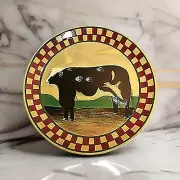 Collector Plates Ceramic Brown Cow Dinner Plate Handpainted | Renovator's Supply