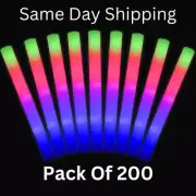 16" Foam Sticks, LED Flashing Glow Foam Sticks, Light Up, Wands, DJ Bulk-200 PCS