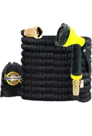 J&B XpandaHose 150ft Expandable Garden Hose with Holder - Heavy Duty Superior