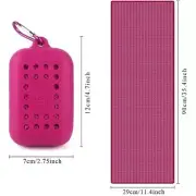 Microfiber Sports Towel Silicone Case Quick Drying Beach Gym Travel Supplies