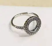 Pandora Sparkling Halo Ring #191039CZ +Gift Box +Polish Cloth +Tag ~Size