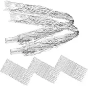 HOMOCONO 5pcs Foil Fringe Backdrop Curtain High Streamer Decorations for Birthday Wedding Party and Event Shimmering Tinsel Fringe for Photo Booth and Stage Setup