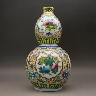 清乾隆粉彩琺瑯彩雙耳花瓶古董古玩仿古老貨陶瓷器手繪精品收藏| 協貿