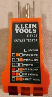 klein tools outlet tester RT-105 Outlet Tester For Home/Business/Electricians