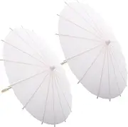 [MOKKHNB] 2pcs White Rainproof Decoration Dance Oiled Paper Handmade Parasol Chinese Japanese Art Umbrella For Wedding Photography Parties Costumes Cosplay Decoration