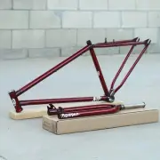S&M BMX ATF 29" BICYCLE FRAME + FORK KIT TRANS RED MADE IN USA