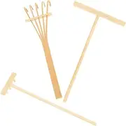 ifundom 1 Set Zen Sand Painting Sandboxes Rake Heavy Duty Shovels Small Rake Secateurs Organizer Walnut Rake Tool Digger Sand Kit Collapsible Play Beach Zen Garden Rake Mini Bamboo