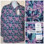 $150 Mens Tommy Bahama Nylon Siesta Key Floral Button Shirt Size 1XLB XL Big