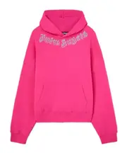 Palm Angels Logo Printed Drop Shoulder Hoodie XXS FUCHSIA/LIGHT BLUE