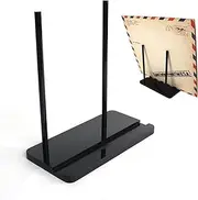 Record Holder, Vinyl Record Display, Tabletop Vinyl Record Holder, Now Playing Record Stand, Minimalist Design Acrylic Record Stand, Easy Assembly (Black)