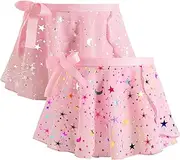 [WYHDY] Girls Dance Ballet Skirt Leotard Kid Toddler Chiffon Skirt Sparkly Pull On Wrap Tie Dance-wear
