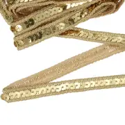 11 Yard Sequins Trim Ribbon 0.5 Inch Sequin Gimp Braid Trim, Gold