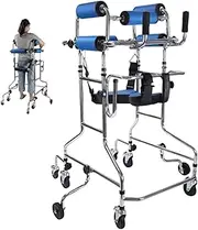 Portable Adult Walker, Adjustable Rehabilitation Standing Frame with 8 Wheels,Lightweight Walking Mobility Aid, Medical Rollator for Elderly, Disabled