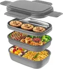 Bento Box Adult Lunch Box,3 Stackable Bento Lunch Containers for Adults/Kids