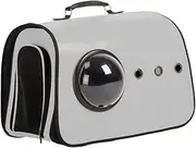 MYCENSE Pet Carrier Cat Carrier Protable with Window, PU Pet Travel Bag Space Capsule for Walking Outdoor, Travel, Hiking, Kittens, Gray