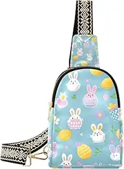 [miaozhen] Trendy Easter Eggs Bunnies Animals Fresh crossbody fanny packs lightweight sling bag for men for day pack, Easter Eggs Bunnies Animals Fresh