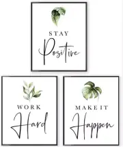Inspirational Motivational Office Wall Art Decor for Women At Work 3 Pieces Set