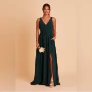Birdy Grey LAURIE EMPIRE DRESS CHIFFON EMERALD MEDIUM NEW NWT BRIDESMAID WEDDING