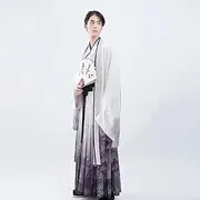 [JIMINISO] Men Chinese Traditional Embroidery Gradient Black Hanfu Couples Hanfu for Men Stage Folk Costume National Ancient