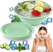 XANGNIER Face Bowl for Ice – Collapsible Silicone Facial Ice Bath Bowl for Cold Plunge Therapy, Skin Tightening & Acne Relief – Portable Spa Tool for Home & Travel, Green