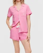 NEW PETER ALEXANDER PJ SET DREAMY BAMBOO JERSEY TOP & SHORTS PINK LARGE L RP$129