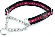 Tuff Pupper Martingale Collar for Dogs is Perfect for Training | No Pull Dog Collar with Adjustable Gentle Nylon & Steel Chain | Convenient Sizing for All Breeds