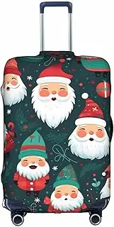 [CADREWY] Christmas Cartoon Santa Claus Print Decorative Washable Luggage Cover Personalized Anti Scratch Suitcase Protector, White, Medium