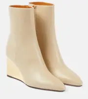 [Chloe] Chloé Rebecca leather wedge ankle boots AU 9.5 black