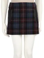 Checkered Wool Mini Skirt