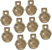 BUGUUYO 10pcs Vintage Copper Pet Collar Bells Antique DIY for Cats and Dogs Durable Feng Shui Crafts Ornaments for Christmas and Craft Projects