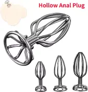 Hollow Stainless Steel Anal Butt Plug Anus Dilator Expander BDSM Dildo Sex Toys