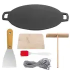 Seasoned Cast Iron Induction Crepes Pan Baking Pancake Tool Pizza Bakeware