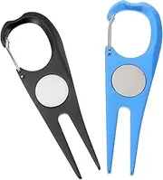 GAROZATION 2pcs Divot Fork for Golfing Professional Ball Marker Golfing Tool Divot Tool Portable Golfs Marker Golf Tool Professional Lawn Repairing Tool Golfing Accessories Golfs Tool