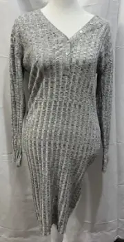 NWT Willow & Wind Long Sleeve Sweater Dress. Blk & Gray. Size M